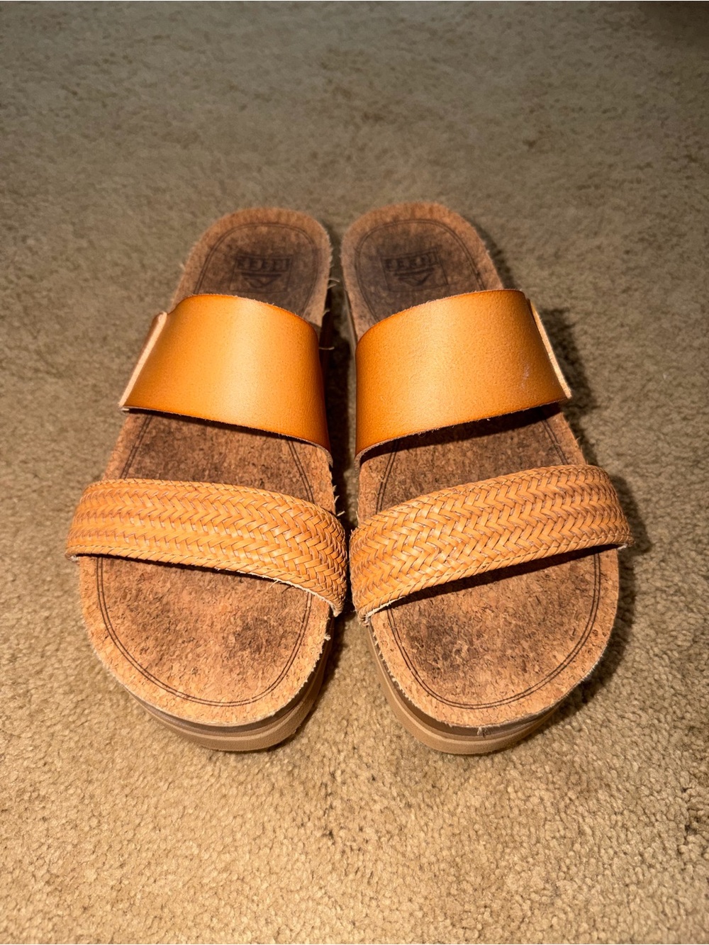 Reef Women's Dark Tan Platform Slide Sandals